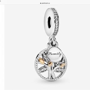 Pandora Family Tree charm two tone 14K gold and silver